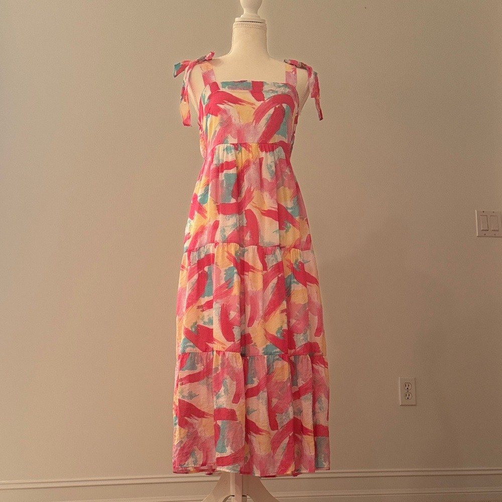 Colorful Sleeveless Midi Dress
